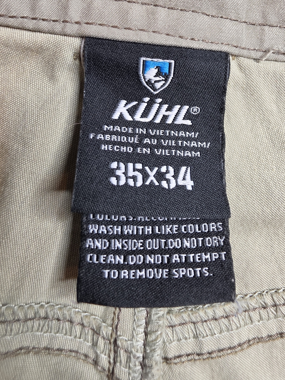 Kuhl Revolvr Pants Mens 35x34 Beige Vintage Patina Dye Side Pocket - Picture 4 of 11